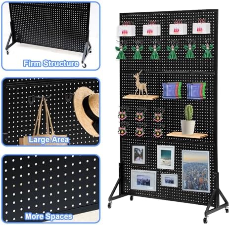 Eastern Tree Metal Pegboard Display Stand 3.5 x 6 Feet - Image 3