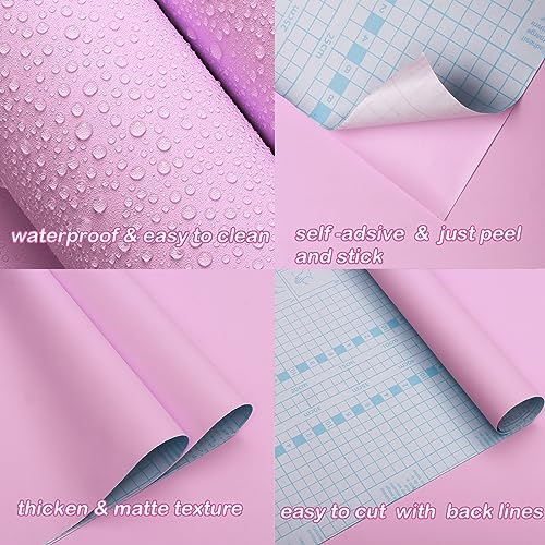 15.7"x118" Pink Wallpaper Contact Paper Pink Peel and Stick Wallpaper Lavender - Image 6
