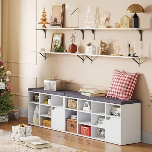 DINZI LVJ Long Wall Shelves, 47.3Inch Wooden Floating Shelves - Image 2