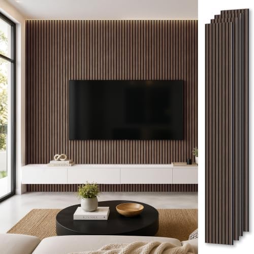 Acoustic Wood Slat Wall Panels, 106”H x 12.6”W by Unknown