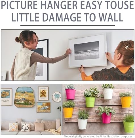 Picture Hangers Hooks 20Pcs, Heavy Duty Drywall Hooks Holds Up to 100 lbs - Image 6