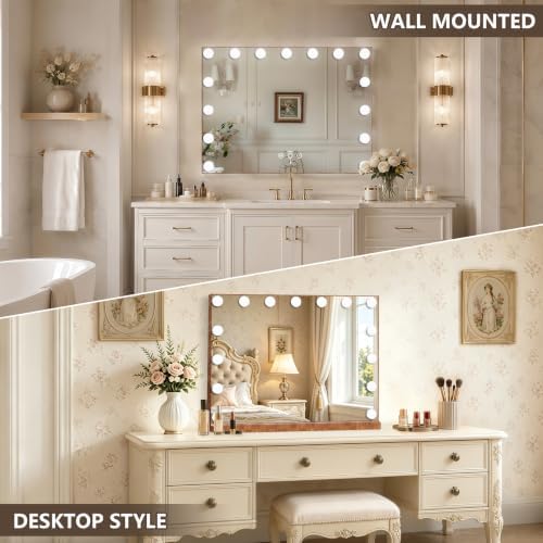 Ratsamee Wood Grain Hollywood Vanity Mirror - Image 4