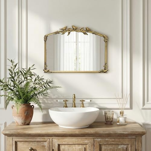 Gold Baroque Vintage Mirror for Vanity 19x25Inch Gold Antique - Image 7