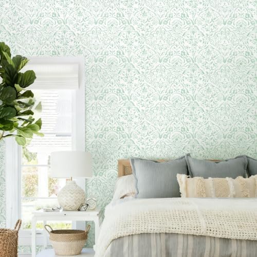 Dimoon Watercolor Floral Peel and Stick Wallpaper Soft Sage Green Contact Paper - Image 4