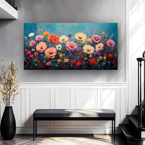 Vibrant Multicolor Flower Picture Print Canvas Wall Art Living Room Dining Room - Image 6