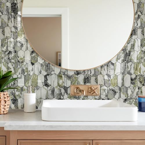 Vamos Tile Long Hexagon Peel and Stick Backsplash Tile - Image 6