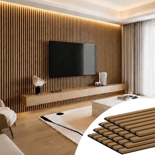 Acoustic Wall Panels, 93.2" x 12" Wood Slat Wall Panel by AssemWall
