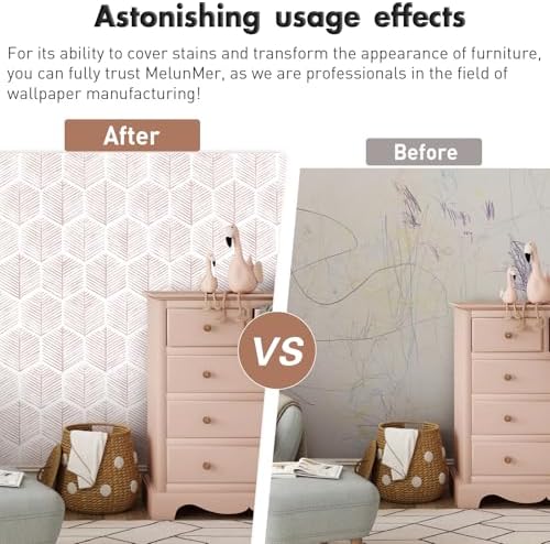 MelunMer Modern Peel and Stick Wallpaper Boho Contact Paper 17.3''×276'' - Image 2