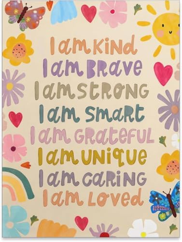 GO-SANTNN Kids Positive Quotes Wall Art Fashion Colorful Floral Affirmation by Unknown