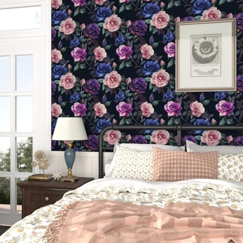 Laatse Gothic Purple Floral Wallpaper Peel and Stick 17.5" × 118" - Image 4