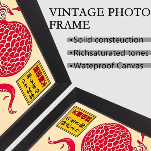 Black Framed Giant Octopus Japanese Myth Canvas Wall Art 8x10in - Image 4