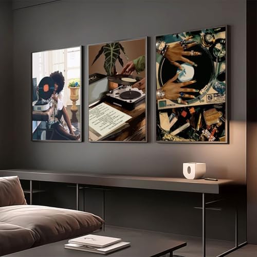 3Pcs Black Woman Art Poster African American Women Canvas Wall Art Funky Black - Image 3