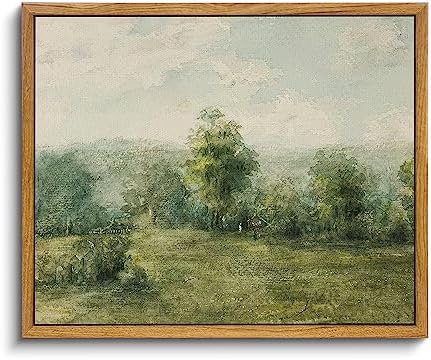VIYYIEA Framed Canvas Wall Art Decor, Vast Grassland Landscape Prints Painting by VIYYIEAART
