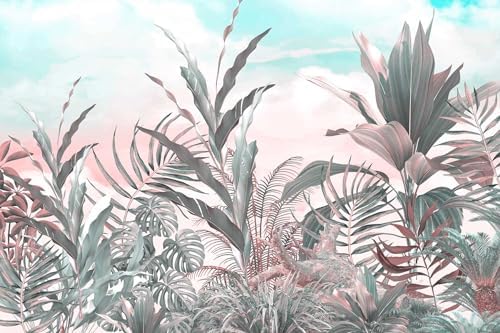 Toolhom Tropical Leaves Flowers Seamless Pattern Mural - Image 4
