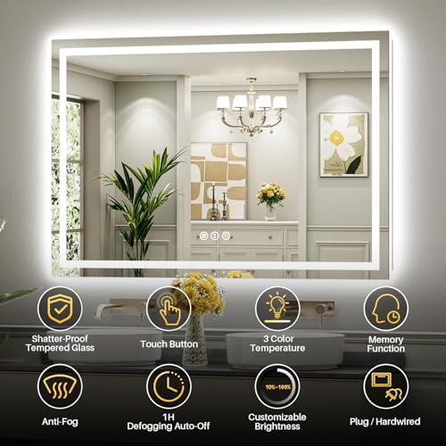 66x48 Inch LED Bathroom Mirror - Image 2