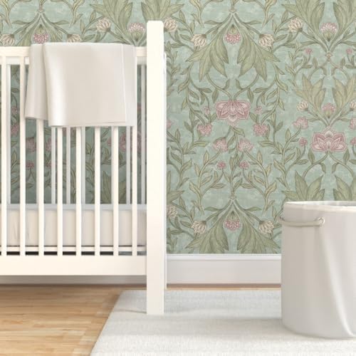 Spoonflower William Morris Pink Peel and Stick Wallpaper - Image 6