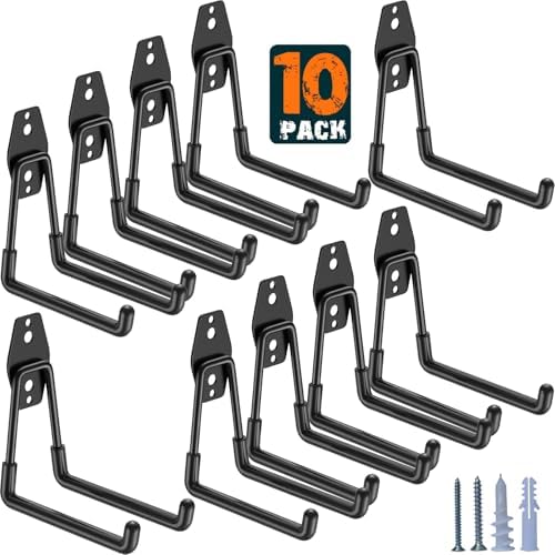 HUPBIPY Garage Hooks Heavy Duty 10 Pack, Wall Mount Ladder Hooks by HUPBIPY