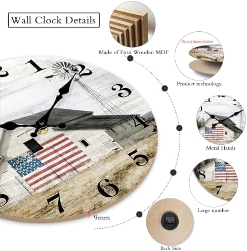 XFM 24 Inch Large Country Barn Wall Clock - Image 3