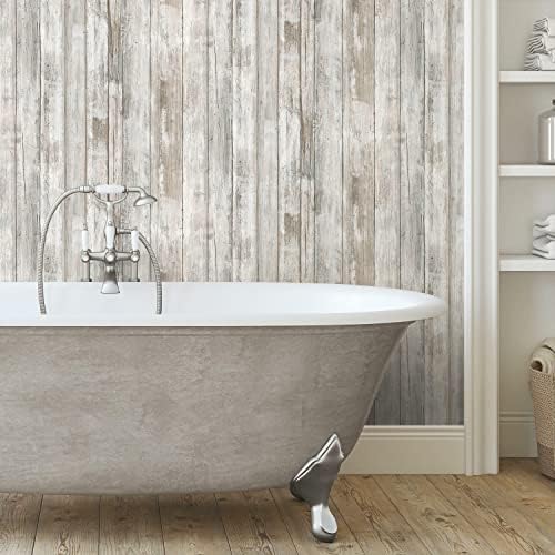 RoomMates Brown Weathered Planks Peel and Stick Wallpaper - Image 2
