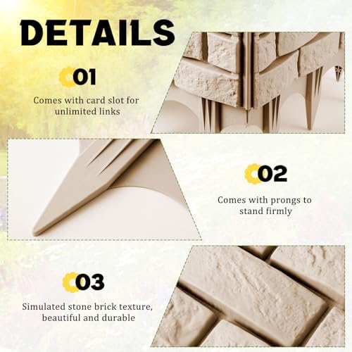 Landical 8 Pcs Yellow Faux Stone Garden Fence, Landscape Edging Border - Image 3