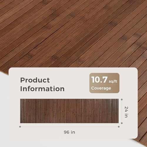 OUZUGIE 1 Pack 96x24 Inch Natural Bamboo Wall Panel - Image 2