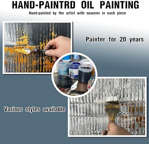 HUBOSKN Abstract Hand Painted Wall Art - Image 3