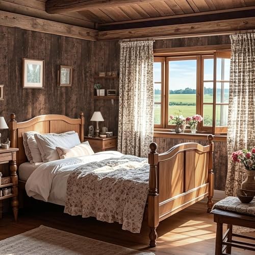 Dimoon 197''x17.7 Wood Wallpaper Brown Wood Paper Wood Plank Peel and Stick - Image 6