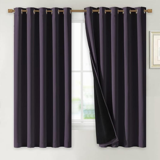 NICETOWN 100% Blackout Lined Curtains, 1 Pair, 2 Thick Layers Completely by NICETOWN