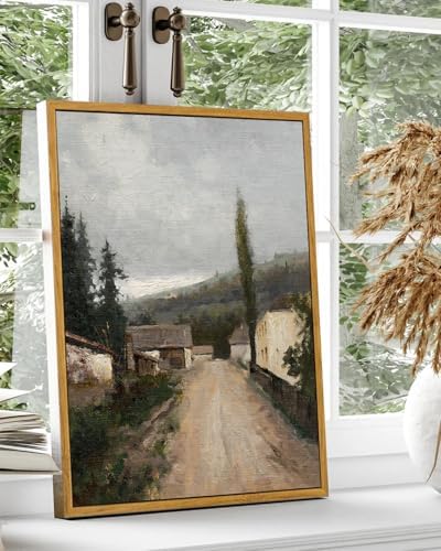 KBKBART Framed Wall Art, Vintage European Village Country Canvas Art Prints - Image 4