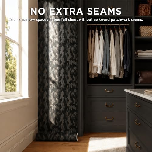 Black Textured Peel and Stick Wallpaper 24" x 393"– Easy to Use - Image 3