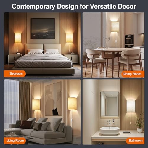 Yunaking Plug in Wall Sconces Set of Two Wall Lights - Image 6