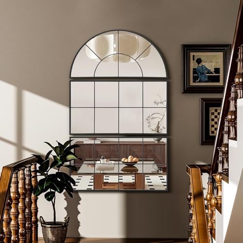 Besdomus Oversized Black Arched Mirror：40"x60" Large Classic Window Mirror - Image 7
