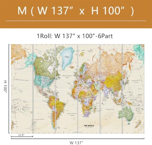 World map wall Mural Peel and Stick - Image 5