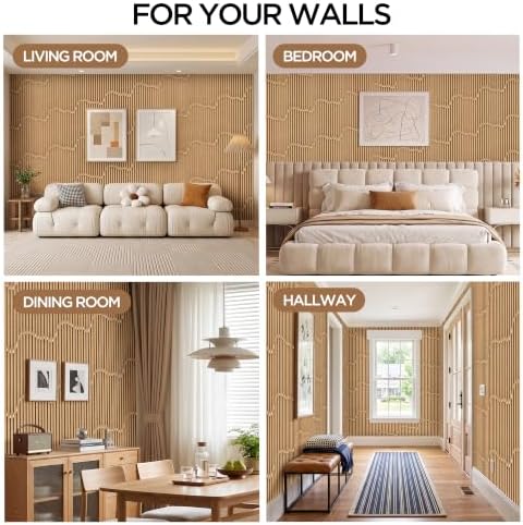 Peel and Stick Wood Slat Wallpaper 17.5" x 500" Self-Adhesive Wood Panel - Image 6