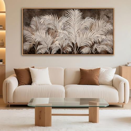 Boho Wall Art in Modern Brown, Minimalist Canvas Artwork by Pogusmavi