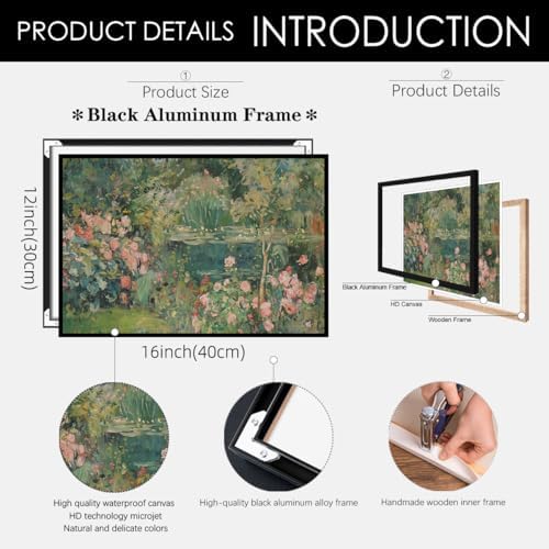 Sage Green Scenery Garden Wall Art Landscape Botanical Wildflower Poster 12x16 - Image 2