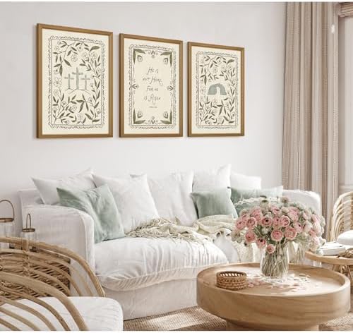 Christian Floral Wall Art Bible Verse Posters Scripture Flower Canvas Wall - Image 3