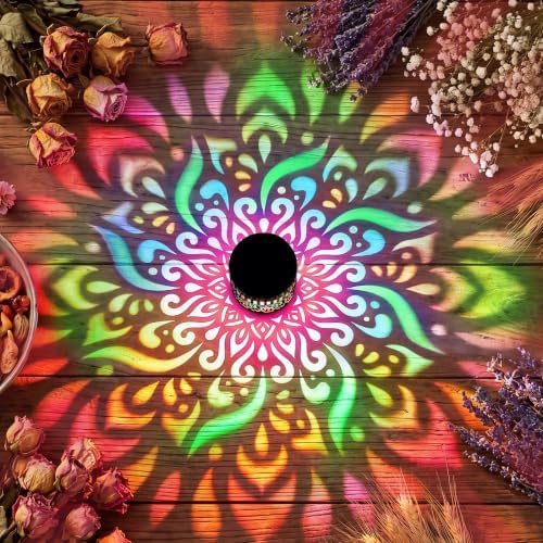 4Pcs Solar Mandala Lights Outdoor Wall, Solar Mandala Wall Light Projector - Image 7