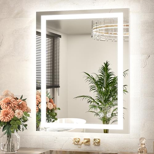 TETOTE LED Bathroom Mirror 24 x 32 Brighter Front and Backlit LED Bathroom by TETOTE
