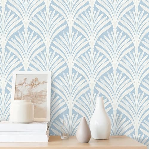 Hopepak Blue Peel and Stick Wallpaper Self Adhesive Removable Wall Paper by Hopepak