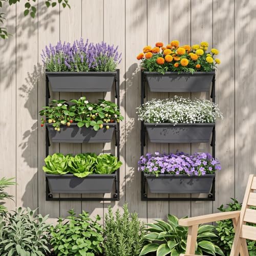 GIANTEX 3-Tier Deck Railing Planter, Hanging Planter Boxes - Image 4