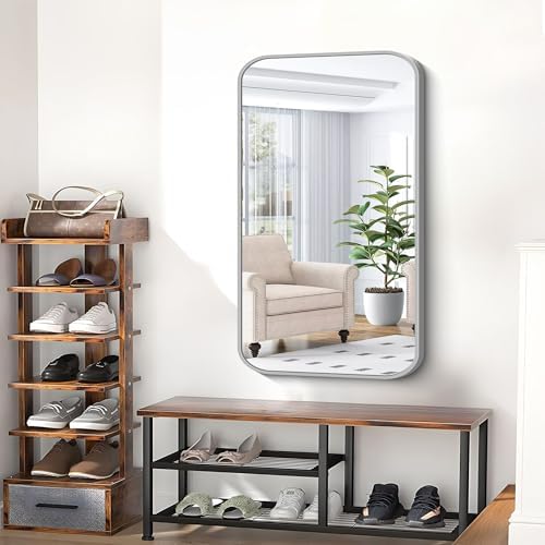 BONEWEI Silver Bathroom Mirror, 24x40 inch Wall Mirror - Image 6