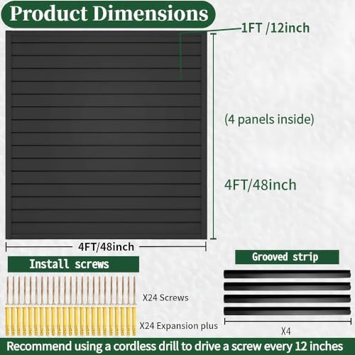 Slat Wall Paneling 4x4 ft Garage Organizer Storage Systems, Heavy Duty PVC - Image 2