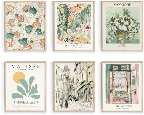 Habseligkeit Sage Green Master Wall Art Prints, Matisse Wall Art Exhibition by Habseligkeit