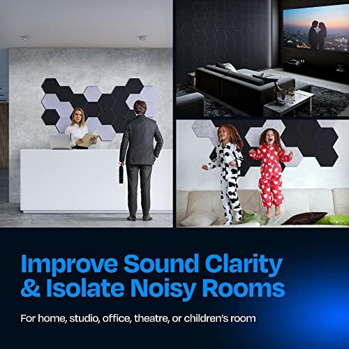 Acoustic Panels 12-Pack Soundproof Wall Panels 12"X10.4"X0.4" Sound Panels High - Image 4