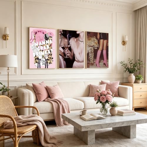 Pink Cheetah Wall Art Leopard Room Decor Pictures Fashion Prints Poster - Image 5