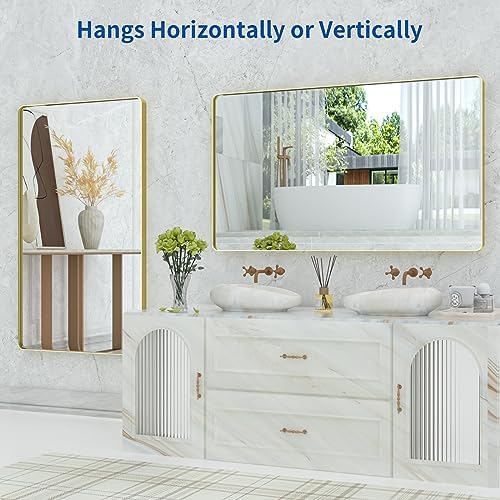 WEER Gold Bathroom Vanity Mirror 55X30 Inch - Image 5