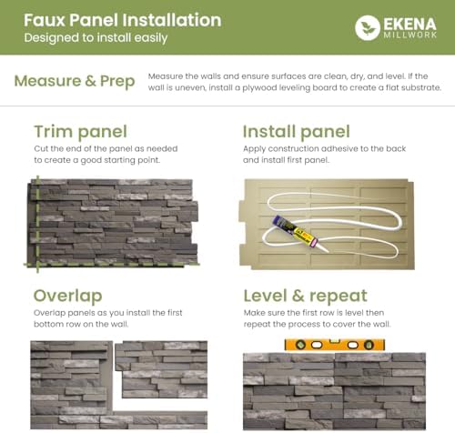 Ekena Millwork 49"W x 24 1/2"H x 1 1/4"D Castle Rock Stacked Stone, StoneWall - Image 4