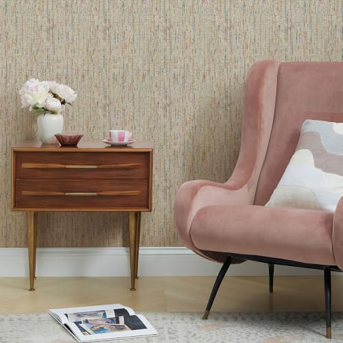 Okydoky Woven Peel and Stick Wallpaper 17.3"x393" Colorful Paint Grasscloth - Image 4