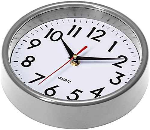 Bernhard Products Silver Wall Clock 8" Silent Non-Ticking Quality Quartz - Image 2